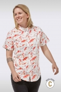 Fishes Print Short Sleeve Shirt – Charlie / 0 =UK 8 / US 4 / xxS