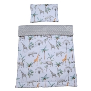 Baby Bedding With Filling- Double-Sided ‘M’ – Cosy Safari – Grey Back- Pre Order Delivery Time 4 Weeks – evCushy