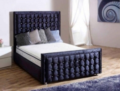 Florida Black Sleigh Bed – BedsDivans