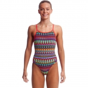 Funkita – Fire Tribe – Girls Diamond Back One Piece Girls Age 10 – Aqua Swim Supplies