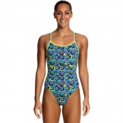 Funkita – Hazard Lights – Ladies Diamond Back One Piece Ladies 8 – Aqua Swim Supplies