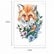 Temporary Tattoo LC-588 Watercolour Fox Flowers & Bird – Temporary Tattoos – Dublin Body Paint