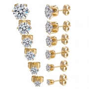 Gold Stud Earrings Gold – 4mm – Ezavision