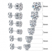 Gold Stud Earrings Silver – 8mm – Ezavision