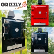 Grizzly Cubster Outdoor Oven by Elementi – Red / With Trolley – Outdoor Pizza Oven – Forno Boutique