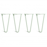 Low Coffee Table Hairpin Legs – Steel – Pastel Green – 25cm – 2 Rod Design – 10mm – Classic – Pack Of 4 – The Hairpin Leg Company