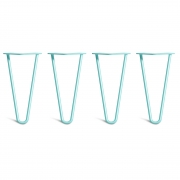 Low Coffee Table Hairpin Legs – Steel – Duck Egg Blue – 25cm – 2 Rod Design – 10mm – Classic – Pack Of 4 – The Hairpin Leg Company