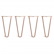 Low Coffee Table Hairpin Legs – Steel – Copper – 25cm – 2 Rod Design – 10mm – Classic – Pack Of 4 – The Hairpin Leg Company