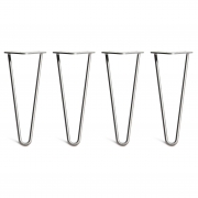 Low Coffee Table Hairpin Legs – Steel – Silver – 30cm – 2 Rod Design – 10mm – Classic – Pack Of 4 – The Hairpin Leg Company