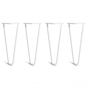 Low Coffee Table Hairpin Legs – Steel – White – 30cm – 2 Rod Design – 10mm – Classic – Pack Of 4 – The Hairpin Leg Company