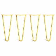 Low Coffee Table Hairpin Legs – Steel – Yellow – 30cm – 2 Rod Design – 10mm – Classic – Pack Of 4 – The Hairpin Leg Company