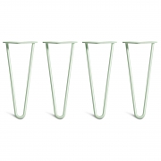 Low Coffee Table Hairpin Legs – Steel – Pastel Green – 30cm – 2 Rod Design – 10mm – Classic – Pack Of 4 – The Hairpin Leg Company