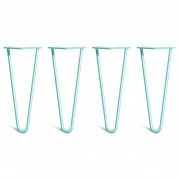 Low Coffee Table Hairpin Legs – Steel – Duck Egg Blue – 30cm – 2 Rod Design – 10mm – Classic – Pack Of 4 – The Hairpin Leg Company