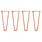 Low Coffee Table Hairpin Legs – Steel – Orange – 30cm – 2 Rod Design – 10mm – Classic – Pack Of 4 – The Hairpin Leg Company