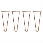 Low Coffee Table Hairpin Legs – Steel – Copper – 30cm – 2 Rod Design – 10mm – Classic – Pack Of 4 – The Hairpin Leg Company