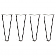 Low Coffee Table Hairpin Legs – Steel – Black – 30cm – 2 Rod Design – 10mm – Classic – Pack Of 4 – The Hairpin Leg Company