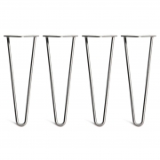 Coffee Table Hairpin Legs – Steel – Silver – 35cm – 2 Rod Design – Clear Coat – 10mm – Classic – Pack Of 4 – The Hairpin Leg Company