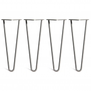 Coffee Table Hairpin Legs – Steel – Dark Grey – 35cm – 2 Rod Design – Zinc – 10mm – Classic – Pack Of 4 – The Hairpin Leg Company