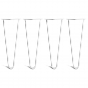 Coffee Table Hairpin Legs – Steel – White – 35cm – 2 Rod Design – 10mm – Classic – Pack Of 4 – The Hairpin Leg Company