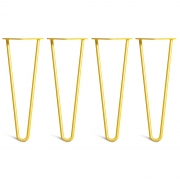 Coffee Table Hairpin Legs – Steel – Yellow – 35cm – 2 Rod Design – 10mm – Classic – Pack Of 4 – The Hairpin Leg Company