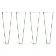 Coffee Table Hairpin Legs – Steel – Pastel Green – 35cm – 2 Rod Design – 10mm – Classic – Pack Of 4 – The Hairpin Leg Company