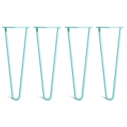 Coffee Table Hairpin Legs – Steel – Duck Egg Blue – 35cm – 2 Rod Design – 10mm – Classic – Pack Of 4 – The Hairpin Leg Company