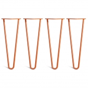 Coffee Table Hairpin Legs – Steel – Orange – 35cm – 2 Rod Design – 10mm – Classic – Pack Of 4 – The Hairpin Leg Company