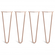 Coffee Table Hairpin Legs – Steel – Copper – 35cm – 2 Rod Design – 10mm – Classic – Pack Of 4 – The Hairpin Leg Company