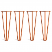 Coffee Table Hairpin Legs – Steel – Orange – 35cm – 3 Rod Design – 10mm – Classic – Pack Of 4 – The Hairpin Leg Company