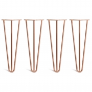 Coffee Table Hairpin Legs – Steel – Copper – 35cm – 3 Rod Design – 10mm – Classic – Pack Of 4 – The Hairpin Leg Company