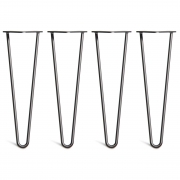 Hairpin Bench Legs – Steel – Black – 40cm – 2 Rod Design – 10mm – Classic – Pack Of 4 – The Hairpin Leg Company