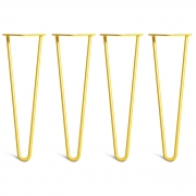 Hairpin Bench Legs – Steel – Yellow – 40cm – 2 Rod Design – 10mm – Classic – Pack Of 4 – The Hairpin Leg Company