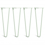 Hairpin Bench Legs – Steel – Pastel Green – 40cm – 2 Rod Design – 10mm – Classic – Pack Of 4 – The Hairpin Leg Company