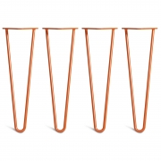 Hairpin Bench Legs – Steel – Orange – 40cm – 2 Rod Design – 10mm – Classic – Pack Of 4 – The Hairpin Leg Company