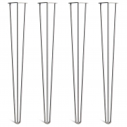 Hairpin Countertop Legs – Steel – Silver – 86cm – 3 Rod Design – 10mm – Classic – Pack Of 4 – The Hairpin Leg Company