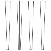 Hairpin Bar Table Legs – Steel – Silver – 102cm – 3 Rod Design – 12mm – Heavy Duty – Pack Of 4 – The Hairpin Leg Company