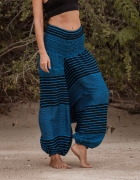 Harem Pants – Striped – Bright Blue – The Karmic Chameleon