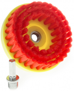 Heavy Duty Stiff 4 Inch Yell/Red Drill Attach Carpet Brush – MOGG197 – North Star Supplies