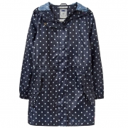 Joules Go Lightly Waterproof Parka In Navy Spot – 10