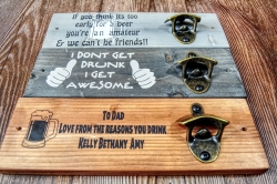 Custom beer bottle opener Grey – I get awesome – Forth Craft & Designs