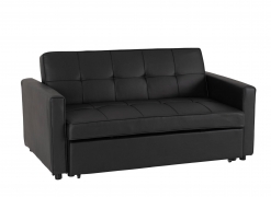 Astoria Sofa Bed Black Faux Leather – Furnishop