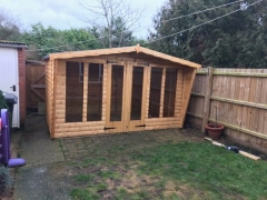 Wooden Garden Winter Gazebo / Shed – 12 x 8ft – Roof Shape 19mm Log Lap