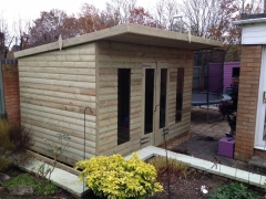 14 x 8ft Wooden Treated Pent Roof Timber Garden Workshop Shed Ultimate Tanalised