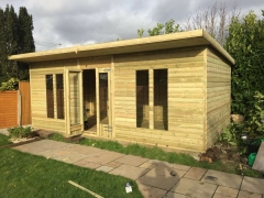 20 x 10ft Wooden Garden 19mm Ultimate Summerhouse Log Lap 4ft Double Door 4 Window