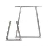 Trapezium Industrial Table Legs – Pair – Steel – Silver – 71cm x 58cm – Pack Of 2 – The Hairpin Leg Company