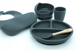 Baby Weaning Set | Silicone Weaning Kit | Buy Online | UK | Inoby Iron Grey