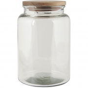 Glass Jar with Wooden Lid Medium