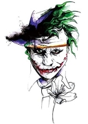 Temporary Tattoo TH-328 Joker Sketch – Temporary Tattoos – Dublin Body Paint