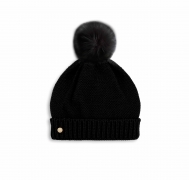 Katie Loxton – Faux Fur Bobble Hat – Black