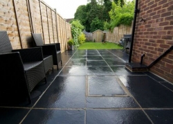 Kota Black Limestone Mixed Size Patio Paving Stone Pack 22mm Calibrated 17.5m² – £16.23 Per M² – Infinite Paving